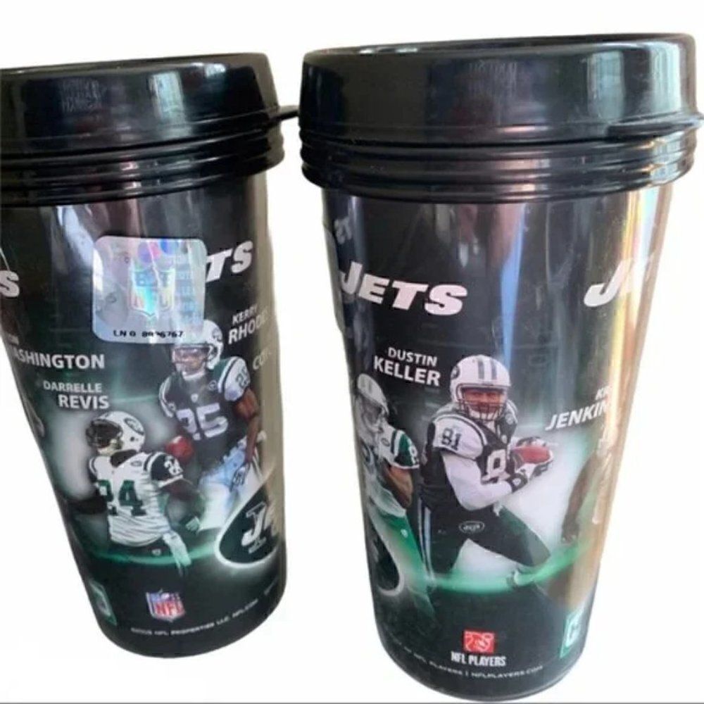 2 - NY J E T S 2009 Players Plastic 12oz Tumbler ⭐️